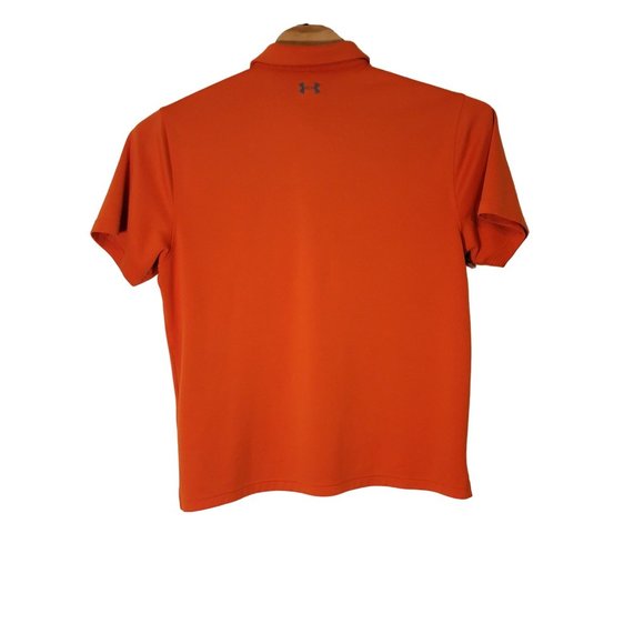 Under‎ Armour Loose Heat Gear Polo Shirt Size XL Orange Short Sleeve - Picture 3 of 5